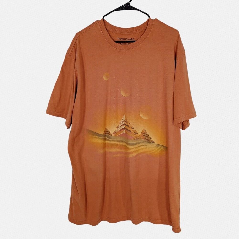 PAPER PLANE Tee XL Pyramids Orange Valley Of‎ Kings - Flaw